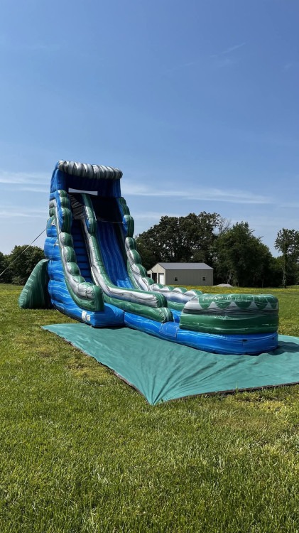 22' Green, Blue, Marble Green Wet/Dry Slide